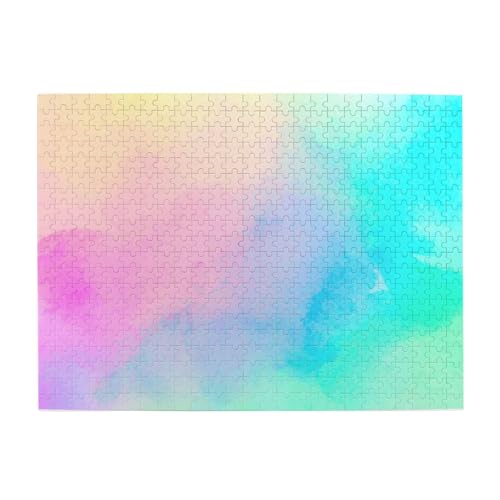 Bunter Pastell-Zeichenpapier-Regenbogen, 500-teiliges Puzzle für Erwachsene – Holzpuzzle für Erwachsene und ältere Menschen von gawuoab