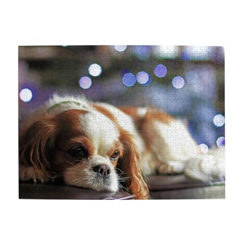 Cavalier King Charles Spaniel, Kleiner Spaniel, 500-teiliges Puzzle für Erwachsene – Holzpuzzle für Erwachsene und ältere Menschen Cavalier King Charles Spaniel, Kleiner Spaniel, 500-teiliges Puzzle für Erwachsene – Holzpuzzle für Erwachsene und ältere Menschen von gawuoab
