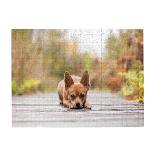 Chihuahua-Hund, 500-teiliges Puzzle für Erwachsene – Holzpuzzle für Erwachsene und ältere Menschen von gawuoab