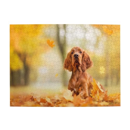 Cocker Spaniel Autumn Park Brown Spaniel Dogs, 500-teiliges Puzzle für Erwachsene – Holzpuzzle für Erwachsene und ältere Menschen Cocker Spaniel Autumn Park Brown Spaniel Dogs, 500-teiliges Puzzle für Erwachsene – Holzpuzzle für Erwachsene und ältere Menschen von gawuoab
