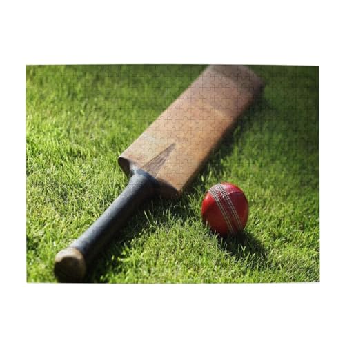 Cricketschläger und Ball, 500-teiliges Puzzle für Erwachsene – Holzpuzzle für Erwachsene und ältere Menschen von gawuoab