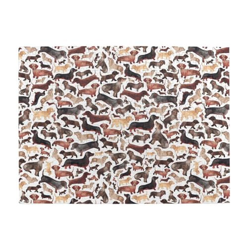 Dackel, 500-teiliges Puzzle für Erwachsene – Holzpuzzle für Erwachsene und ältere Menschen von gawuoab