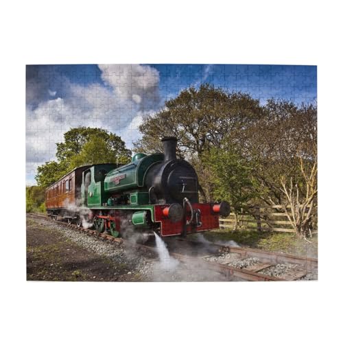 Dampflokomotive, 500-teiliges Puzzle für Erwachsene – Holzpuzzle für Erwachsene und ältere Menschen von gawuoab