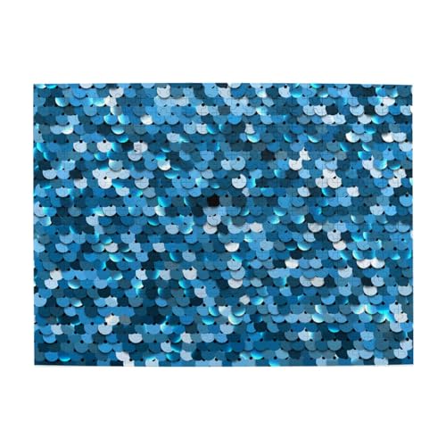 Drucken Sie Vintage-Blaue Pailletten, 500-teiliges Puzzle für Erwachsene – Holzpuzzle für Erwachsene und ältere Menschen von gawuoab