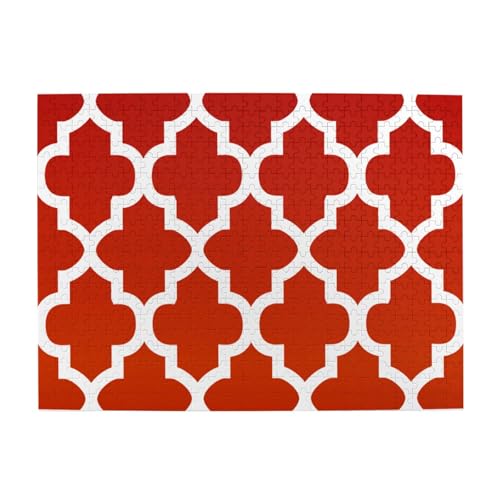 Dunkelrotes und weißes Vierpass-Puzzle, 500 Teile Puzzle für Erwachsene – Holzpuzzle für Erwachsene und ältere Menschen Dunkelrotes und weißes Vierpass-Puzzle, 500 Teile Puzzle für Erwachsene – Holzpuzzle für Erwachsene und ältere Menschen von gawuoab