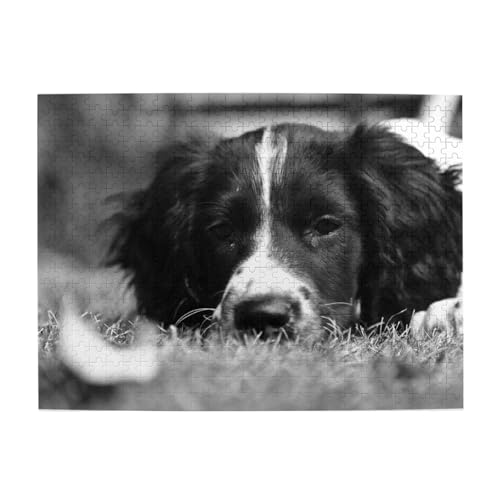 English Springer Spaniel, 500-teiliges Puzzle für Erwachsene – Holzpuzzle für Erwachsene und ältere Menschen von gawuoab