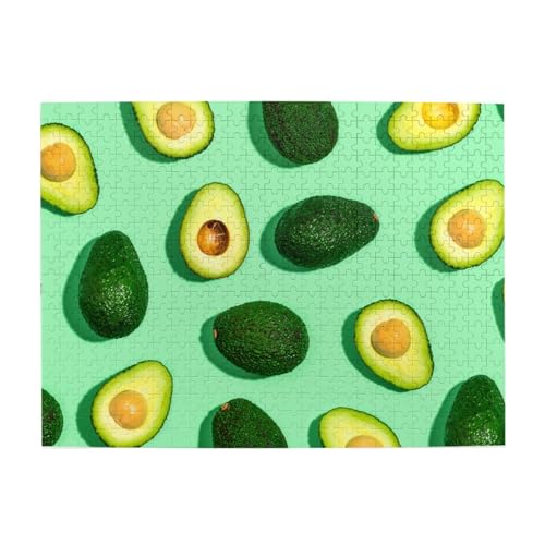 Frische grüne Avocado, Fitness-Übungen für Menschen, 500-teiliges Puzzle für Erwachsene – Holzpuzzle für Erwachsene und ältere Menschen von gawuoab