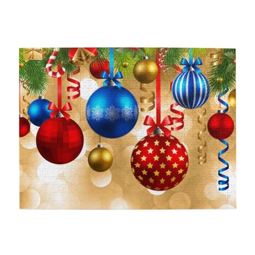 Frohe Weihnachten gedruckt, 500-teiliges Puzzle für Erwachsene – Holzpuzzle für Erwachsene und ältere Menschen von gawuoab
