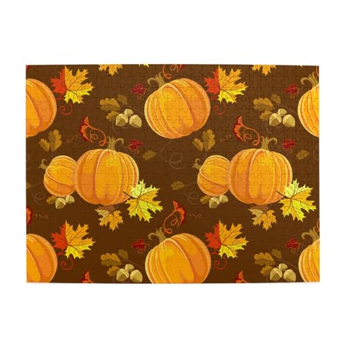Herbstblumenstil, Herbstnatur, 500-teiliges Puzzle für Erwachsene – Holzpuzzle für Erwachsene und ältere Menschen von gawuoab