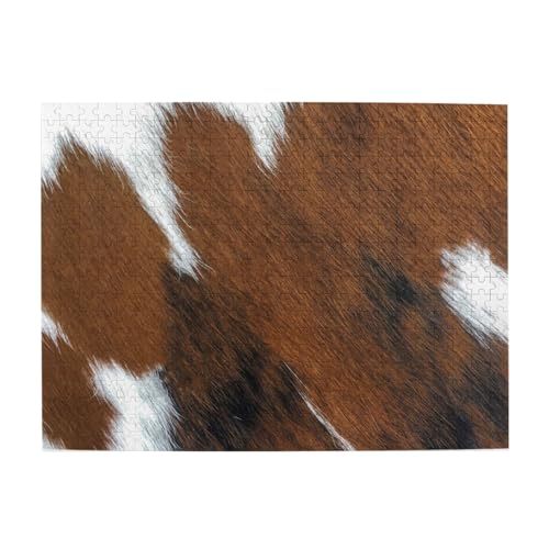 Kuhfell-Textur, 500-teiliges Puzzle für Erwachsene – Holzpuzzle für Erwachsene und ältere Menschen von gawuoab