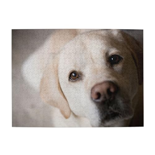 Labrador-Hund, 500-teiliges Puzzle für Erwachsene – Holzpuzzle für Erwachsene und ältere Menschen von gawuoab