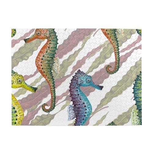 Laminaria-Seepferdchen, 500-teiliges Puzzle für Erwachsene – Holzpuzzle für Erwachsene und ältere Menschen von gawuoab