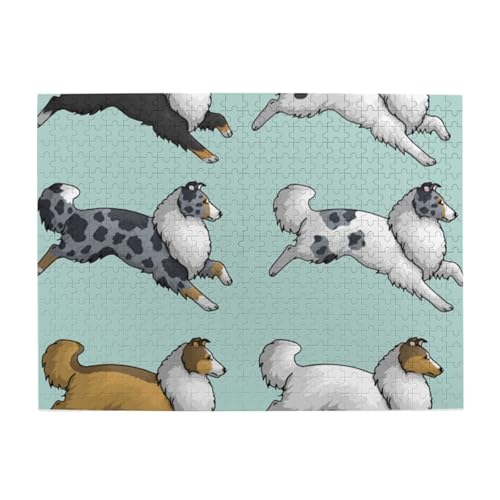 Laufender Langhaarcollie-Hund, 500-teiliges Puzzle für Erwachsene – Holzpuzzle für Erwachsene und ältere Menschen Laufender Langhaarcollie-Hund, 500-teiliges Puzzle für Erwachsene – Holzpuzzle für Erwachsene und ältere Menschen von gawuoab