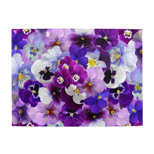 Lila Blume, 500-teiliges Puzzle für Erwachsene – Holzpuzzle für Erwachsene und ältere Menschen von gawuoab