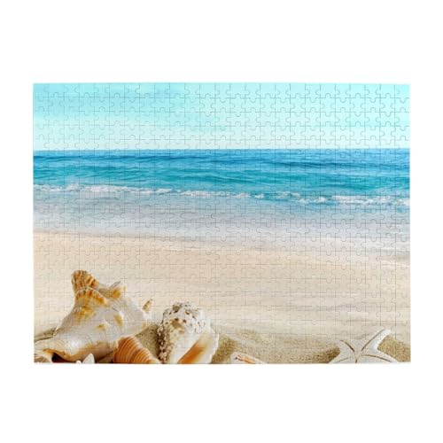 Muscheln Sand, 500 Teile Puzzle für Erwachsene – Holzpuzzle für Erwachsene und ältere Menschen von gawuoab