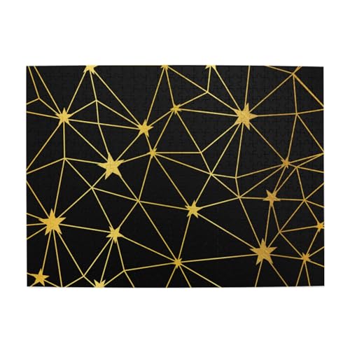 Nahtloses Muster mit goldenen und schwarzen Sternen, 500-teiliges Puzzle für Erwachsene – Holzpuzzle für Erwachsene und ältere Menschen Nahtloses Muster mit goldenen und schwarzen Sternen, 500-teiliges Puzzle für Erwachsene – Holzpuzzle für Erwachsene und ältere Menschen von gawuoab