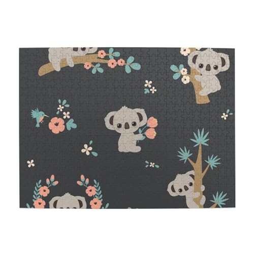 Niedlicher 3D-Tier-Koala, 500-teiliges Puzzle für Erwachsene – Holzpuzzle für Erwachsene und ältere Menschen von gawuoab
