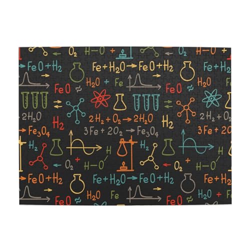Pädagogisches Chemiegleichungsexperiment, 500-teiliges Puzzle für Erwachsene – Holzpuzzle für Erwachsene und ältere Menschen von gawuoab