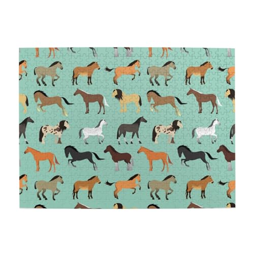 Pferd (3), 500 Teile Puzzle für Erwachsene – Holzpuzzle für Erwachsene und ältere Menschen von gawuoab