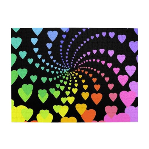 Regenbogenherzen, 500-teiliges Puzzle für Erwachsene – Holzpuzzle für Erwachsene und ältere Menschen Regenbogenherzen, 500-teiliges Puzzle für Erwachsene – Holzpuzzle für Erwachsene und ältere Menschen von gawuoab