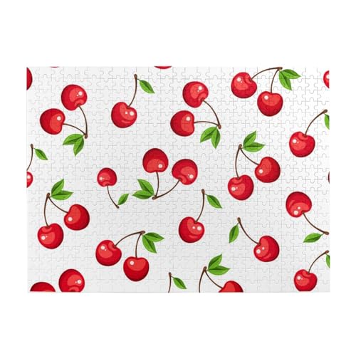 Rote Kirschbeeren, 500-teiliges Puzzle für Erwachsene – Holzpuzzle für Erwachsene und ältere Menschen von gawuoab