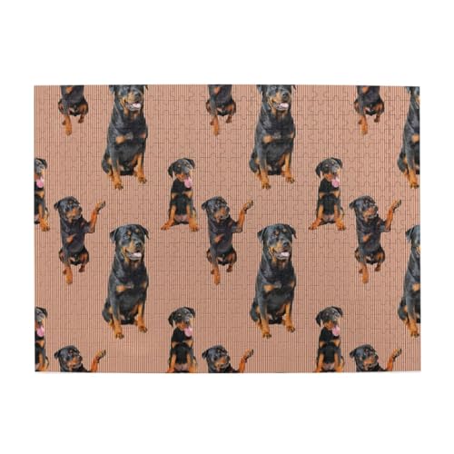 Rottweiler (Orangerost), 500-teiliges Puzzle für Erwachsene – Holzpuzzle für Erwachsene und ältere Menschen von gawuoab