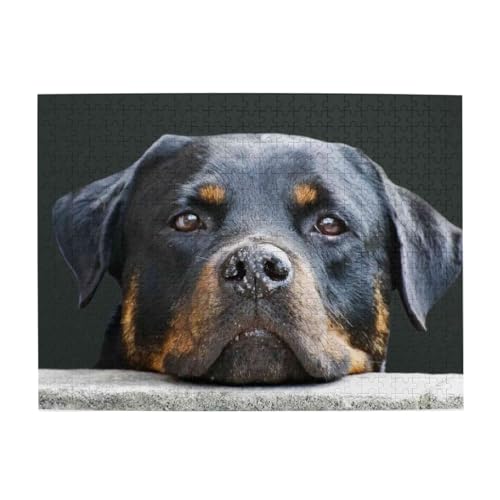 Rottweiler Haustiere Hunde Rottweiler, 500 Teile Puzzle für Erwachsene – Holzpuzzle für Erwachsene und ältere Menschen von gawuoab
