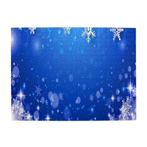 Schneeflocke, Blau, Winter, Weihnachten, 500 Teile Puzzle für Erwachsene – Holzpuzzle für Erwachsene und ältere Menschen Schneeflocke, Blau, Winter, Weihnachten, 500 Teile Puzzle für Erwachsene – Holzpuzzle für Erwachsene und ältere Menschen von gawuoab