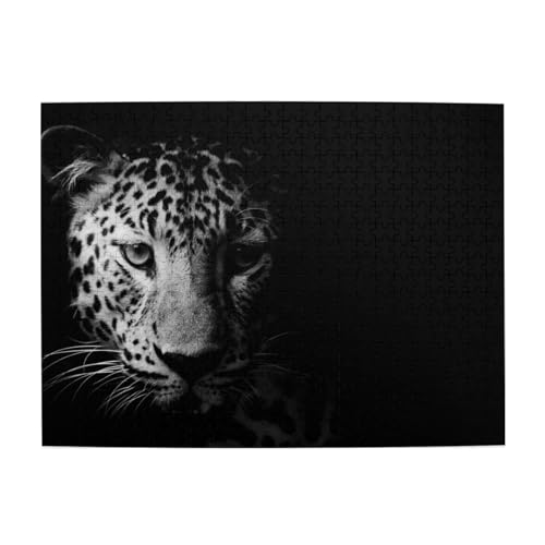 Schwarz-weißer Leopard, 500-teiliges Puzzle für Erwachsene – Holzpuzzle für Erwachsene und ältere Menschen Schwarz-weißer Leopard, 500-teiliges Puzzle für Erwachsene – Holzpuzzle für Erwachsene und ältere Menschen von gawuoab