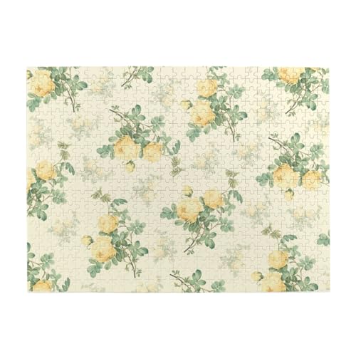 Shabby Chic Dekor Blumenmuster, 500 Teile Puzzle für Erwachsene – Holzpuzzle für Erwachsene und ältere Menschen Shabby Chic Dekor Blumenmuster, 500 Teile Puzzle für Erwachsene – Holzpuzzle für Erwachsene und ältere Menschen von gawuoab