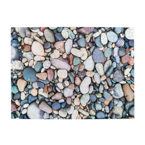 Strandfarbener Kieselsteindruck, 500-teiliges Puzzle für Erwachsene – Holzpuzzle für Erwachsene und ältere Menschen von gawuoab