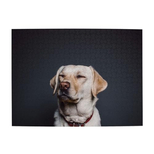 Süßer Labrador-Hund, 500-teiliges Puzzle für Erwachsene – Holzpuzzle für Erwachsene und ältere Menschen von gawuoab