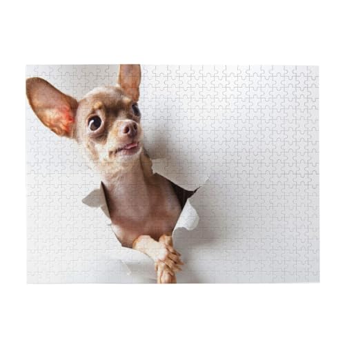 Tier-Chihuahua, 500-teiliges Puzzle für Erwachsene – Holzpuzzle für Erwachsene und ältere Menschen von gawuoab