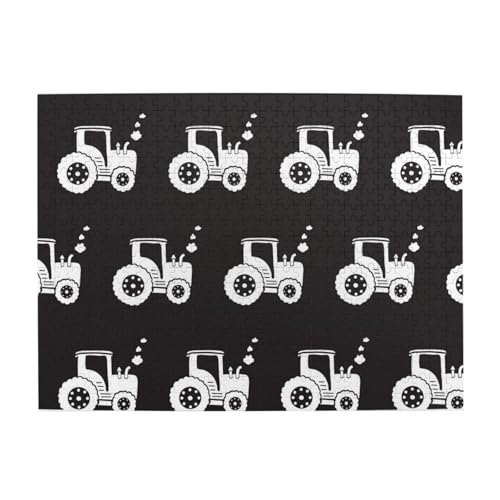 Traktoren Weiß Schwarz, 500 Teile Puzzle für Erwachsene – Holzpuzzle für Erwachsene und ältere Menschen Traktoren Weiß Schwarz, 500 Teile Puzzle für Erwachsene – Holzpuzzle für Erwachsene und ältere Menschen von gawuoab