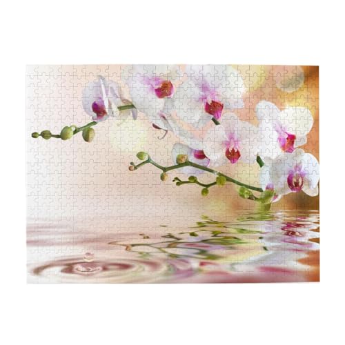 Weiße Orchidee im Teich, 500-teiliges Puzzle für Erwachsene – Holzpuzzle für Erwachsene und ältere Menschen Weiße Orchidee im Teich, 500-teiliges Puzzle für Erwachsene – Holzpuzzle für Erwachsene und ältere Menschen von gawuoab