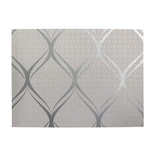 Welle, geometrisch, Grau/Silber, 500 Teile Puzzle für Erwachsene – Holzpuzzle für Erwachsene und ältere Menschen Welle, geometrisch, Grau/Silber, 500 Teile Puzzle für Erwachsene – Holzpuzzle für Erwachsene und ältere Menschen von gawuoab
