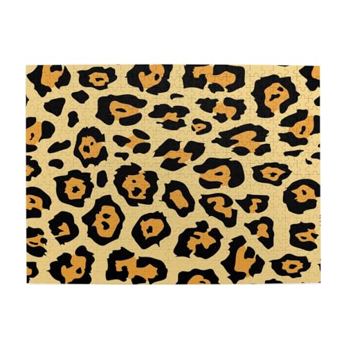 Wunderschöner Leopardenmuster-Druck, 500-teiliges Puzzle für Erwachsene – Holzpuzzle für Erwachsene und ältere Menschen von gawuoab