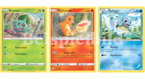 Pokemon Karten - 3er Pokemon Set - Starter Pokemon von geco