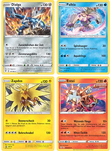 Pokemon Karten Deutsch - Individuelles Kartenset kompatibel mit Pokemon Karten - 4er Pokemon Set Legendäre/Mystische Pokemon - Zusammengestellt von GECO von geco