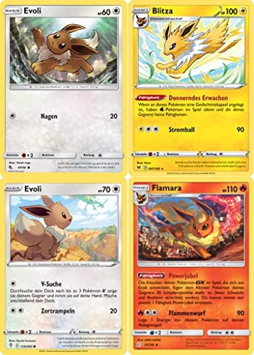 Pokemon Karten - 4er Set - Evoli + Entwicklungen von geco