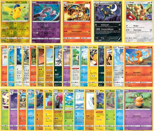 Pokemon Karten Deutsch - 30 Originale Pokemon Karten mit Holo und Seltenen Karten - Individuelles Kartenset kompatibel mit Pokemon Karten von geco