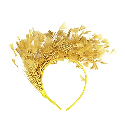 20er Jahre Stirnband Feder Haarreif Haarband Hochzeit Kopfbedeckung Vinatge Party Kostüm Accessoires (Gold, One Size) von generic