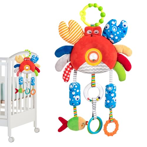 Autositz-Aktivitätsspielzeug,Cartoon-Autositz-Baumelspielzeug - Weiches sensorisches Spielzeug, lustiges Neugeborenenspielzeug für Mädchen, Kinderwagen, Neugeborene im Alter von 0–3 Jahren von generic