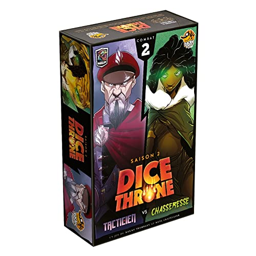 LUCKY DUCK GAMES | Dice Throne: Taktiker vs. Jägerin | Gesellschaftsspiel für Erwachsene & Kinder | Strategiespiel | Würfel- und Kräftekampf | 2 Spieler | 20 bis 40 Minuten | auf Französisch von Lucky Duck Games