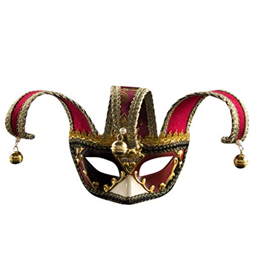 Masken Damen Maskerade Maske Unisex Gesicht Party Augenmasken Kostüm Halloween Halbmaske Katzenmaske (Red, One Size) von generic