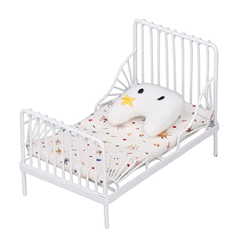 Mini-Bett-Set Im Maßstab 1:12, Puppenhaus-Möbel, Mini-Bett für Puppenhaus-Dekoration (Sternenmuster) von generic