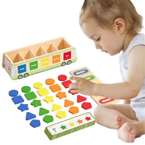 -Lernspielzeug - Farbform Holzspiel passendes Spielzeug | Tragbares pädagogisches Lernspielzeug für die Feinmotorik für Kinder ab 3 Jahren von generic