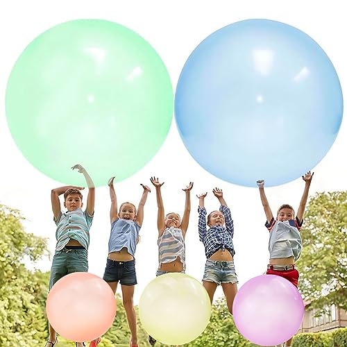 Riesig Wasserball Aufblasbar Wasserbomben Wiederverwendbar Wasserballons Luftballons Groß Transparenter Splash Ball Garten Spielzeug Kinder Draußen Wasserspielzeug (Grün + Blau + Orange + Rosa + Gelb) von generic