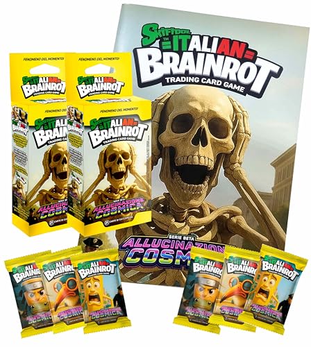 Skifidol Italian Brainrot Trading Card Game, Serie Beta, 2 Box mit 3 Beuteln (42 Karten) + Sammelalbum, kosmische Halluzination von generic