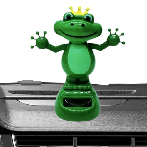 Wackelfrosch, Wackelkopffrosch | Auto Wackelkopftier | Solar-Frosch-Schaukelspielzeug, lustiges Armaturenbrett, schwingendes, wippendes Tier, für Auto, Zuhause, Tisch von generic